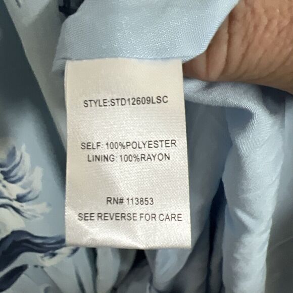 NWT Sugarlips Light Blue Floral Sheer Sleeves Maxi Dress XS - Picture 4 of 5